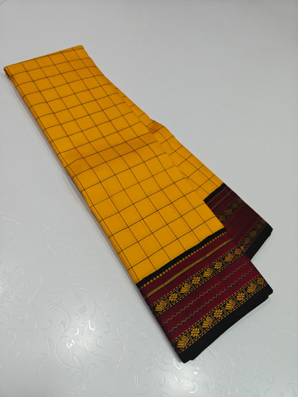 Yellow Pure Kanchipuram Silk Saree